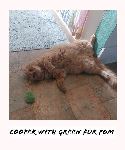 copper with green sparkle ball